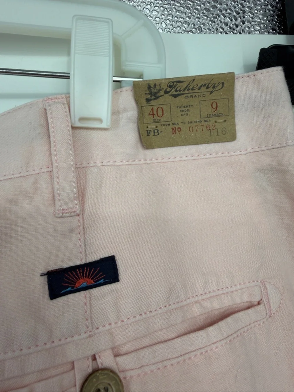 Faherty Pink Linen Blend Shorts NWT Coastal Resort Vacation Summer Style SZ 40